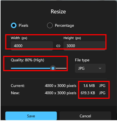 Making Photos Smaller
