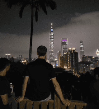 Chris overlooking Taipei