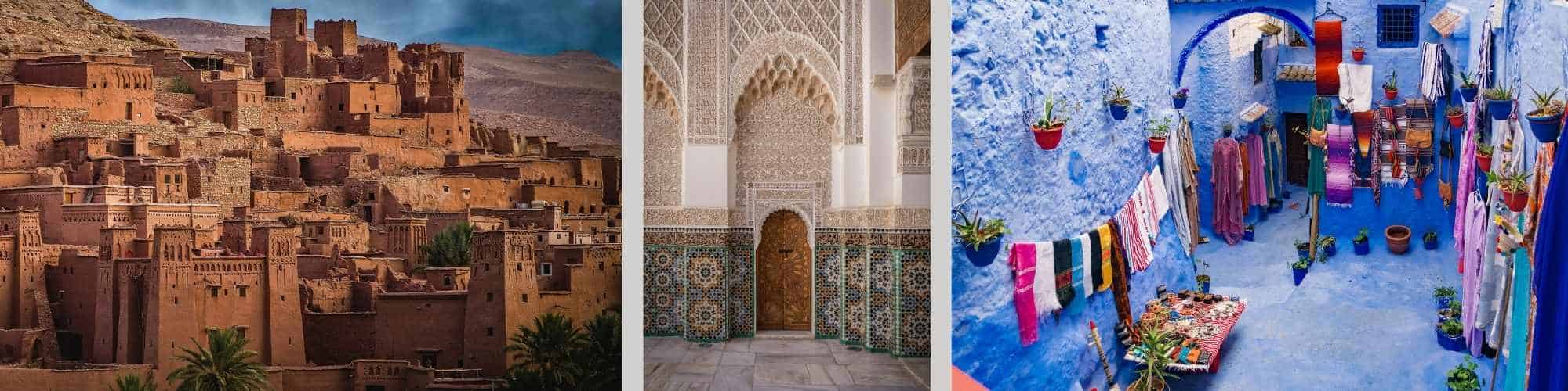 Three photos of Morocco