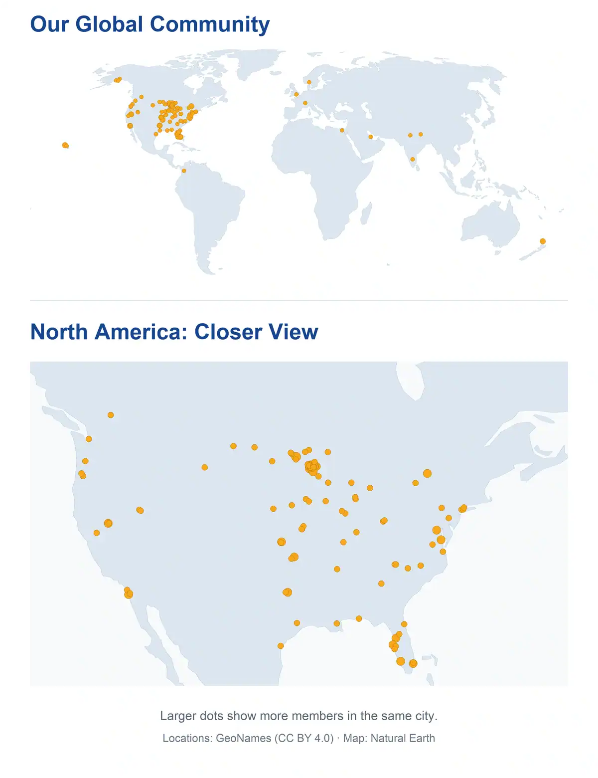 Maps Maps showing where club members live